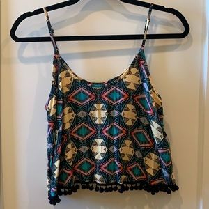 Colorful Ruffle Bottom Crop Tank